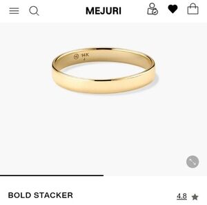 Mejuri 14k Bold Stacker Ring Size 7